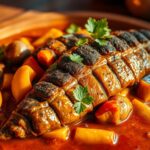 Krokodilfleisch Gericht