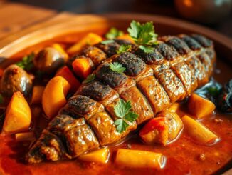 Krokodilfleisch Gericht
